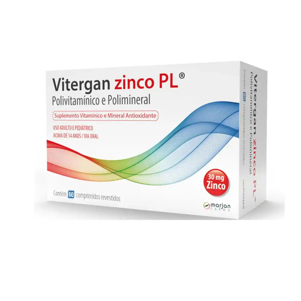 Vitergan Zinco 60 Comprimidos Revestidos