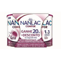 Kit 2 Unidades Fórmula Infantil Nanlac Comfor 1 A 3 Anos 800g Cada