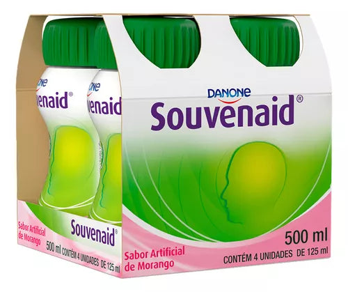 Danone Suplemento Nutricional Adulto Sabor Morango Com 4 Unidades De 125ml Cada Souvenaid