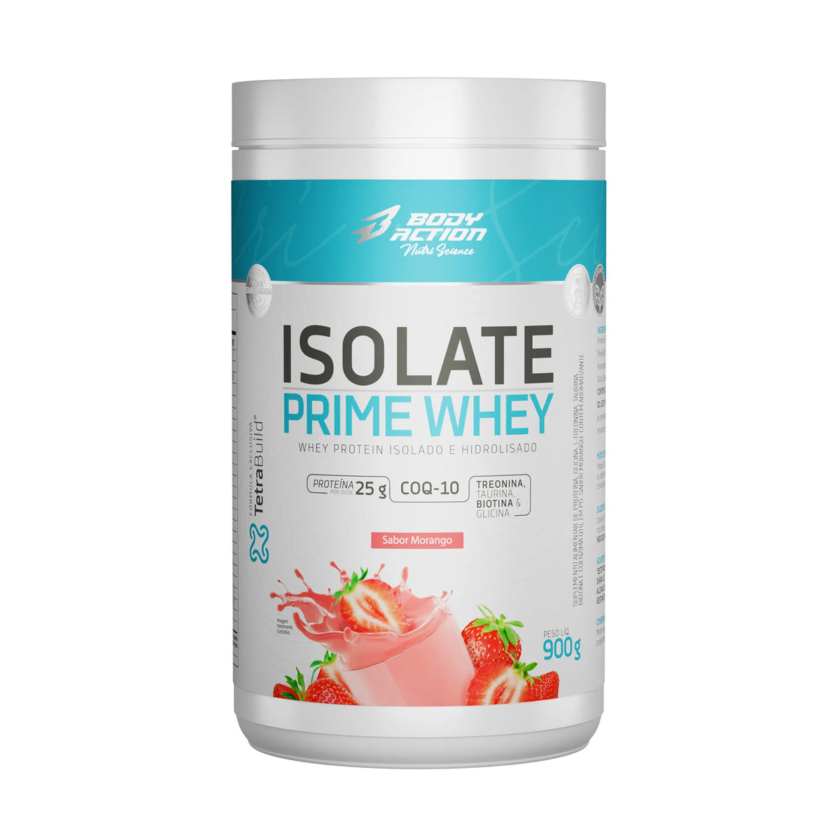 Isolate Prime Whey - 900g Morango Natural - BodyAction